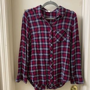 Beach Lunch Lounge Plaid Button Up